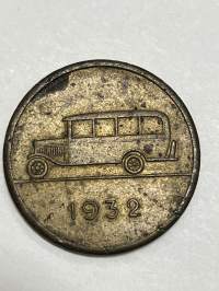 Omnibus Tampere 1 (mk) 1932 -rahake / poletti / maksuväline