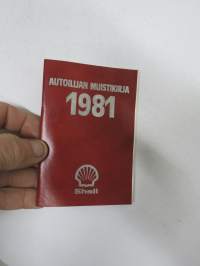 Shell autoilijan muistikirja 1981, sisältää huoltoasema- ja myyntipisteluettelon