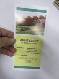 Joensuun Linja Oy Aikataulut 3.6.2000 - 1.6.2001 Ilomantsi - Tuupovaara - Heinävaara - Kiihtelysvaara -linja-auto aikatalu
