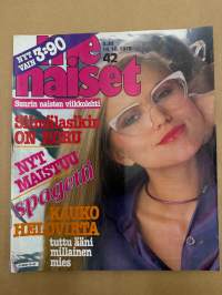 Me Naiset 1979 nr 42, Tarvitseeko politikko perhelomaa, Armi Ratian hautajaiset, Kauko Helovirta