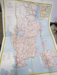 Karta över Sveriges vägnät 1957 -tiekartta / road map