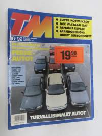 Tekniikan Maailma 1992 nr 16, Perheautojen suurvertailu, Kotimikrot, Renault Espace, Farnborough ilmailunäyttely, ym.