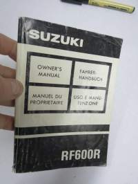 Suzuki RF600R Owner´s Manual - Fahrerhandbuch - Manuel du proprietaire - Uso e manutenzione -käyttöohjekirja, monikielinen, ei suomi, julkaistu joulukuussa 1992