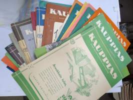 Kauppias -lehtiä noin 40 kpl erä vv. 1942-53, lehdissä runsas sisältö ja ajankuvaa, paljon mainoksia, tuotemerkkejä, asia-artikkeleita, pula-ajan asiaa yms.