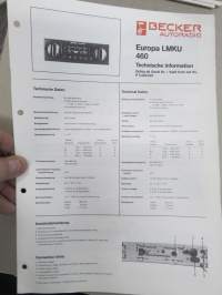 Becker Europa LMKU 460 - Technische Information / Technical Data -tekniset tiedot, kytkennät, korjaus, varaosat