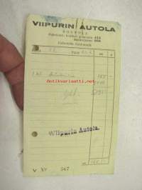 Viipurin Autola, Kouvola 21.2.194? -kuitti