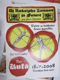 Dj rodolfo Zatanas ja Future non placet Johannae - Bar Kuka (Turku) -keikka- / näyttelyjuliste