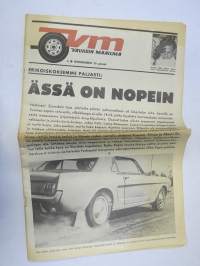 Vauhdin maailma 1965 nr 6, sis. mm. seur. artikkelit / kuvat / mainokset; Clark - Chapman - Ford - Indyn kolme suurta, Jouko Valli, Moottorirata Turkuun...