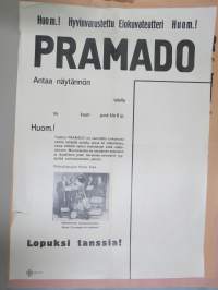 Elokuvateatteri Pramado antaa näytöksen + tanssiorkesteri -elokuvajuliste