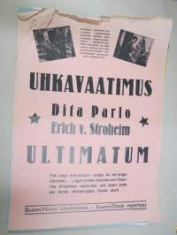Uhkavaatimus - Dita Parlo, Erich von Stroheim, 1942 -elokuvajuliste