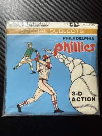 View-Master – Philadelphia Phillies – 3-D Action – 3 reel / 3 kuvakiekkoa (alkuperäispakkauksessa, muoveissa)