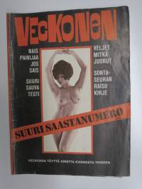 Veckonen 1970 - Avomielinen vappujulkaisu - Suuri saastajulkaisu, mm. Jykä & Rike pilappiiroksia 2 sivua