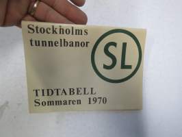 Stockholms tunnelbanor - Tidtabell Sommaren 1970