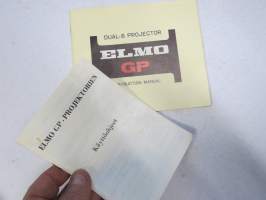 Elmo GP projektori -käyttöohje englanniksi sekä erillinen suomennos