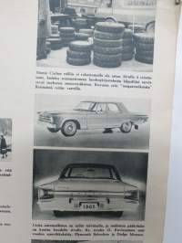 Tuulilasi 1964 nr 4, Yllättävä tutkimus, autojen värin  vaikutuksesta kolarialttiuteen, Monte Carlon raharalli, Rengas repeää, Glas 1204, Koeajo mm. Ford Mustang, ym