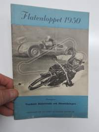 Flatenloppet 1950 -käsiohjelma, mm. suomalainen Evert Saloranta Ford V8 -vaunullaan osallistujana