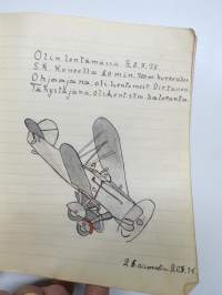 Lauluja ja muistoja sotilasajoiltani, lentosotamies Evert Saloranta (sittemmin kilpa-autoilija), Santahamina, 1937-38, erittäin hyvät ja 