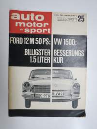 Auto motor und sport 1963 nr 25, Ford 12 M 50 PS, Volkswagen 1500, Finnische Kometa Spike, Porsche Carrera GTS, Austin Cooper Test, ym.