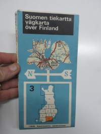 Suomen tiekartta 3 vägkarta över Finland 1969 -road map
