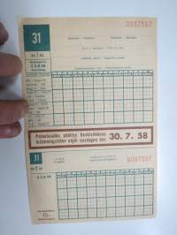 Veikkauskuponki - Vakioveikkaus - Stryktips 2-3.8.1958, nr 0087567