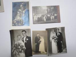 Häät  - hääpari -valokuvat 5 kpl (1 kpl on kabinettikuva)