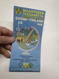 Maanteiden yleiskartta Suomi-Finland 1988 Översiktskarta över landsvägarna