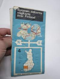 Suomen tiekartta 3 vägkarta över Finland 1969 -road map