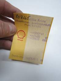 Shell Limingantulli - Osuusliike Arina, 15.6.1978 -huoltoasemakuitti