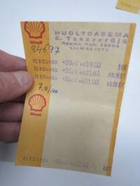 Shell E. Takaveräjä, Rauma, 21.2.1977 -huoltoasemakuitti