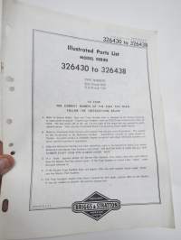 Briggs & Stratton Illustrated Parts List Model Series 326430 to 326438