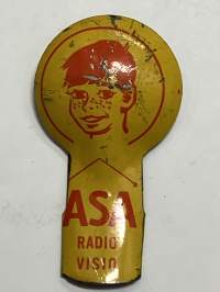 ASA Radio Visio -naksutin, mainoslahjana jaettu naksuttelulelu, harvinainen