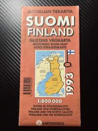 Suomen tiekartta  autoilijan tiekartta plus tiekartan tietoliite