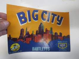 Big City -etiketti / hedelmä- / vihanneslaatikon päätypainate