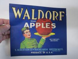 Waldorf Apples -etiketti / hedelmä- / vihanneslaatikon päätypainate