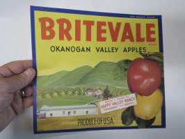 Britevale Okanogan Valley Apples -etiketti / hedelmä- / vihanneslaatikon päätypainate