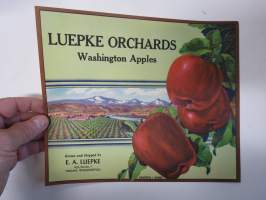 Luepke Orchards - Washington Apples -etiketti / hedelmä- / vihanneslaatikon päätypainate