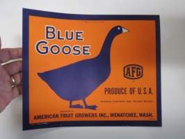 Blue Goose -etiketti / hedelmä- / vihanneslaatikon päätypainate
