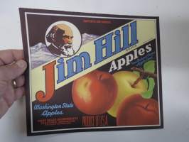 Jim Hill Washington State Apples -etiketti / hedelmä- / vihanneslaatikon päätypainate