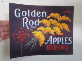 Golden Rod Apples USA -etiketti / hedelmä- / vihanneslaatikon päätypainate