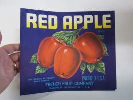 Red Apples - French Fruit Company -etiketti / hedelmä- / vihanneslaatikon päätypainate