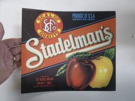 Stadelman´s Apples -etiketti / hedelmä- / vihanneslaatikon päätypainate