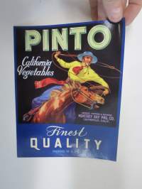 Pinto California Vegetables -etiketti / hedelmä- / vihanneslaatikon päätypainate
