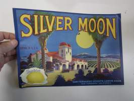 Silver Moon - Sunkist Lemons -etiketti / hedelmä- / vihanneslaatikon päätypainate