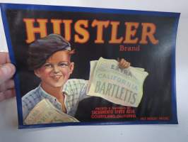 Hustler Brand California Bartletts -etiketti / hedelmä- / vihanneslaatikon päätypainate