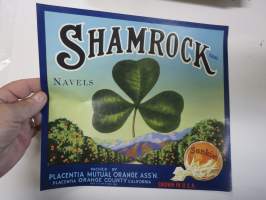 Shamrock Navels -etiketti / hedelmä- / vihanneslaatikon päätypainate