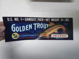 Golden Trout Emperors -etiketti, säilyke- / elintarvikepakkaus