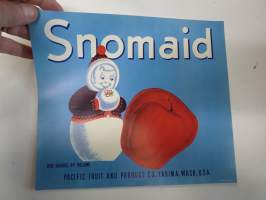 Snomaid Apples -etiketti / hedelmä- / vihanneslaatikon päätypainate