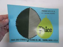 Price Pears -etiketti / hedelmä- / vihanneslaatikon päätypainate