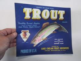 Trout Quality Boxed Apples -etiketti / hedelmä- / vihanneslaatikon päätypainate