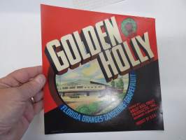Golden Holly Florida Oranges -etiketti / hedelmä- / vihanneslaatikon päätypainate